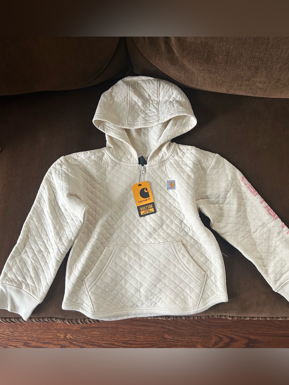 Carhartt Kids' Quilted Cream Hoodie
